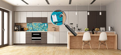 Wide-format tempered glass kitchen wall panel with metal backing - and without: Dogwood tree blossom