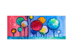 Wide-format tempered glass kitchen wall panel with metal backing - and without: Paisaje impresionista a mano