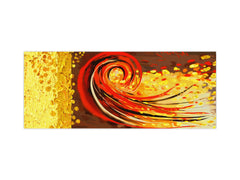 Wide-format tempered glass kitchen wall panel with metal backing - and without: Color whirls