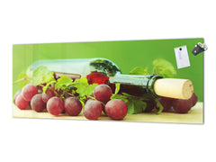 Toughened printed glass backsplash - Wideformat steel coated wall glass splashback: Wine on green