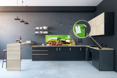 Toughened printed glass backsplash - Wideformat steel coated wall glass splashback: Wine on green