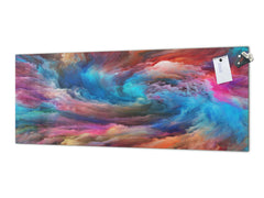 Protector contra salpicaduras de vidrio impreso templado - Protector contra salpicaduras de vidrio de pared con revestimiento de acero de gran formato: Vortex Twist