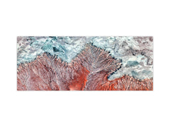 Toughened printed glass backsplash - Wideformat steel coated wall glass splashback: Autumn deserts of Africa from the air