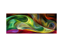 Toughened printed glass backsplash - Wideformat steel coated wall glass splashback: Modern art background