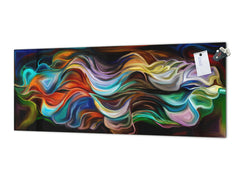 Stunning glass wall art - Wide format backsplash with magnetic properties: Organic flames