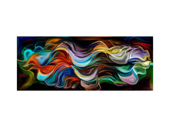 Stunning glass wall art - Wide format backsplash with magnetic properties: Organic flames