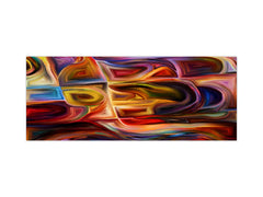 Stunning glass wall art - Wide format backsplash with magnetic properties: Colorful abstract art