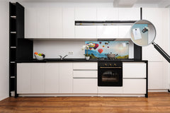 Stunning glass wall art - Wide format backsplash with magnetic properties: Baloons in Thailand