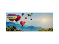 Stunning glass wall art - Wide format backsplash with magnetic properties: Baloons in Thailand