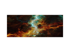 Stunning glass wall art - Wide format backsplash with magnetic properties: Fractal universe