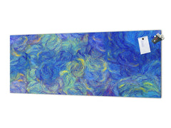 Stunning glass wall art - Wide format backsplash with magnetic properties: Van Gogh Modern art