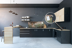 Stunning glass wall art - Wide format backsplash with magnetic properties: Water goddess