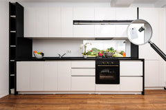 Wide format Wall panel with magnetic and non-magnetic metal sheet backing: Vegetables on white