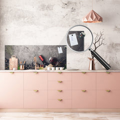 Wide format Wall panel with magnetic and non-magnetic metal sheet backing: Wine on rustic frame