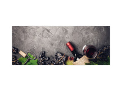 Wide format Wall panel with magnetic and non-magnetic metal sheet backing: Wine on rustic frame