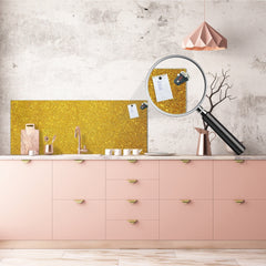 Wide format Wall panel with magnetic and non-magnetic metal sheet backing: Gold sparkling background
