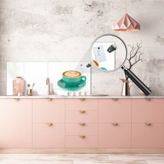 Wide format Wall panel with magnetic and non-magnetic metal sheet backing: Latte coffee art