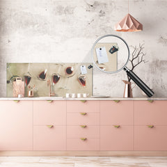 Wide format Wall panel with magnetic and non-magnetic metal sheet backing: Flat wine composition