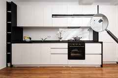 Tempered Glass magnetic and non magnetic splashback in wide-format: White silk