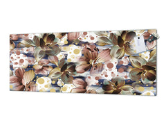 Glass kitchen panel with and w/o stainless steel back-coating: Flower geometry