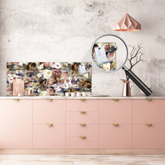 Glass kitchen panel with and w/o stainless steel back-coating: Flower geometry