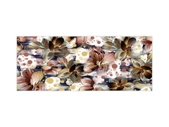 Glass kitchen panel with and w/o stainless steel back-coating: Flower geometry