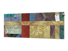 Glass kitchen panel with and w/o stainless steel back-coating: Shabby golden texture