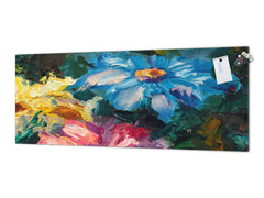 Glass kitchen panel with and w/o stainless steel back-coating: Flowers paintings monet 2