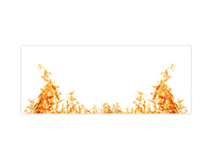 Glass kitchen panel with and w/o stainless steel back-coating: Orange flames