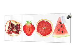 Panel de cocina de vidrio con y sin revestimiento posterior de acero inoxidable: Rodajas de fruta 1