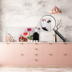 Glass backsplash w/ and w/o metal sheet backing with magnetic properties: Valentines day decoration