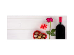 Glass backsplash w/ and w/o metal sheet backing with magnetic properties: Valentines day decoration