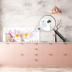 Glasrückwand mit und ohne Metallblechrückwand mit magnetischen Eigenschaften: Blühende exotische Rose