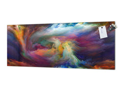 Glass backsplash w/ and w/o metal sheet backing with magnetic properties: Visions of digital paint