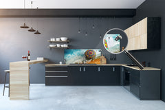 Panel de cocina de vidrio con y sin revestimiento posterior de acero inoxidable: Hermosa roca de mandala