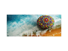 Panel de cocina de vidrio con y sin revestimiento posterior de acero inoxidable: Hermosa roca de mandala