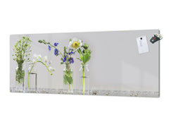 Glass kitchen panel with and w/o stainless steel back-coating: Wild flowers and herbs