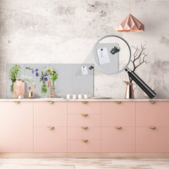 Glass kitchen panel with and w/o stainless steel back-coating: Wild flowers and herbs