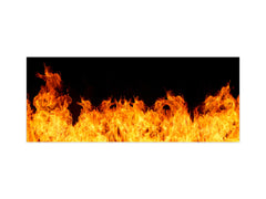 Glass kitchen panel with and w/o stainless steel back-coating: Fire flames collection