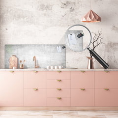 Glass kitchen panel with and w/o stainless steel back-coating: Cotton grunge gray