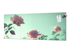 Glass kitchen panel with and w/o stainless steel back-coating: Vintage Flowers