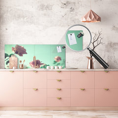 Glass kitchen panel with and w/o stainless steel back-coating: Vintage Flowers