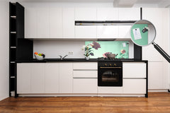 Glass kitchen panel with and w/o stainless steel back-coating: Vintage Flowers