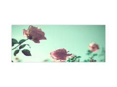 Glass kitchen panel with and w/o stainless steel back-coating: Vintage Flowers