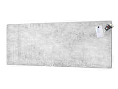 Glass kitchen panel with and w/o stainless steel back-coating: Artistic cotton grunge gray