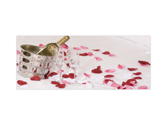 Glass backsplash w/ and w/o metal sheet backing with magnetic properties: Wine in bed