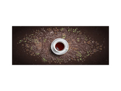 Large format horizontal backsplash - magnetic and non magnetic tempered glass: Coffee chalk concept