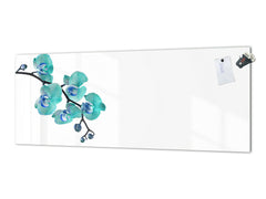 Large format horizontal backsplash - magnetic and non magnetic tempered glass: Beautiful Orchid - phalaenopsis