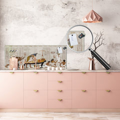 Horizontale Küchenrückwand im Großformat – magnetisches und nicht magnetisches Hartglas: Anubis und der Sarkophag des Pharaos