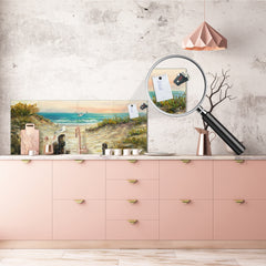 Glas-Spritzschutz mit Metallrückwand im Breitformat - Küchen-Hartglasplatte: Ocean Beach Dunes